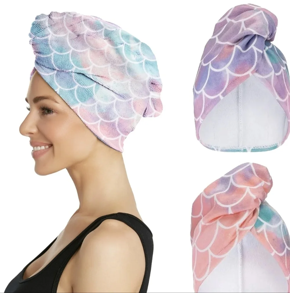NWOT Mermaid Scales Hair Towel By Turbie Twist